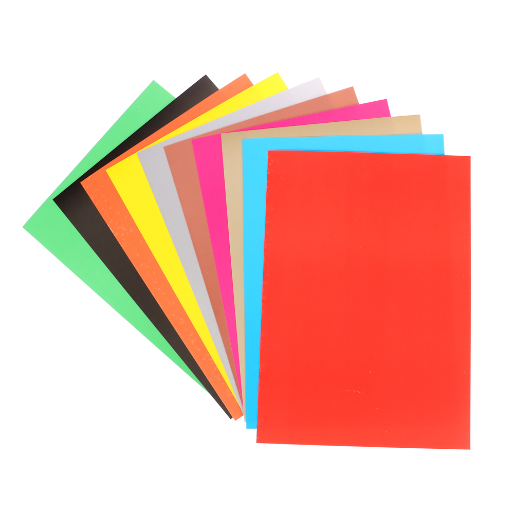 Картон цветной ClipStudio "Альфа" мелованная бумага, 2-сторонний, 10 л., 10 цв., в папке, арт.№ 558-063