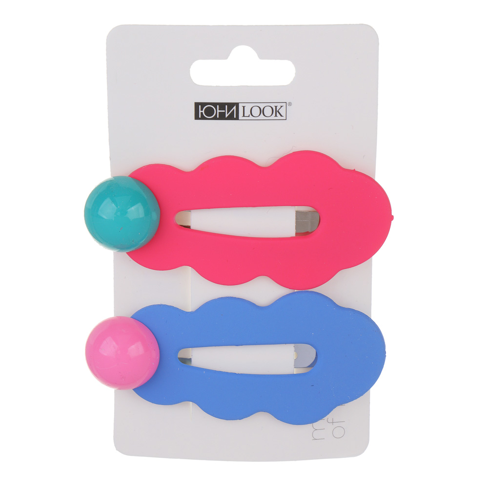 ЮНИLOOK Зажим для волос 2 шт, 7 см, металл, пластик, арт.5, арт.№ 321-434