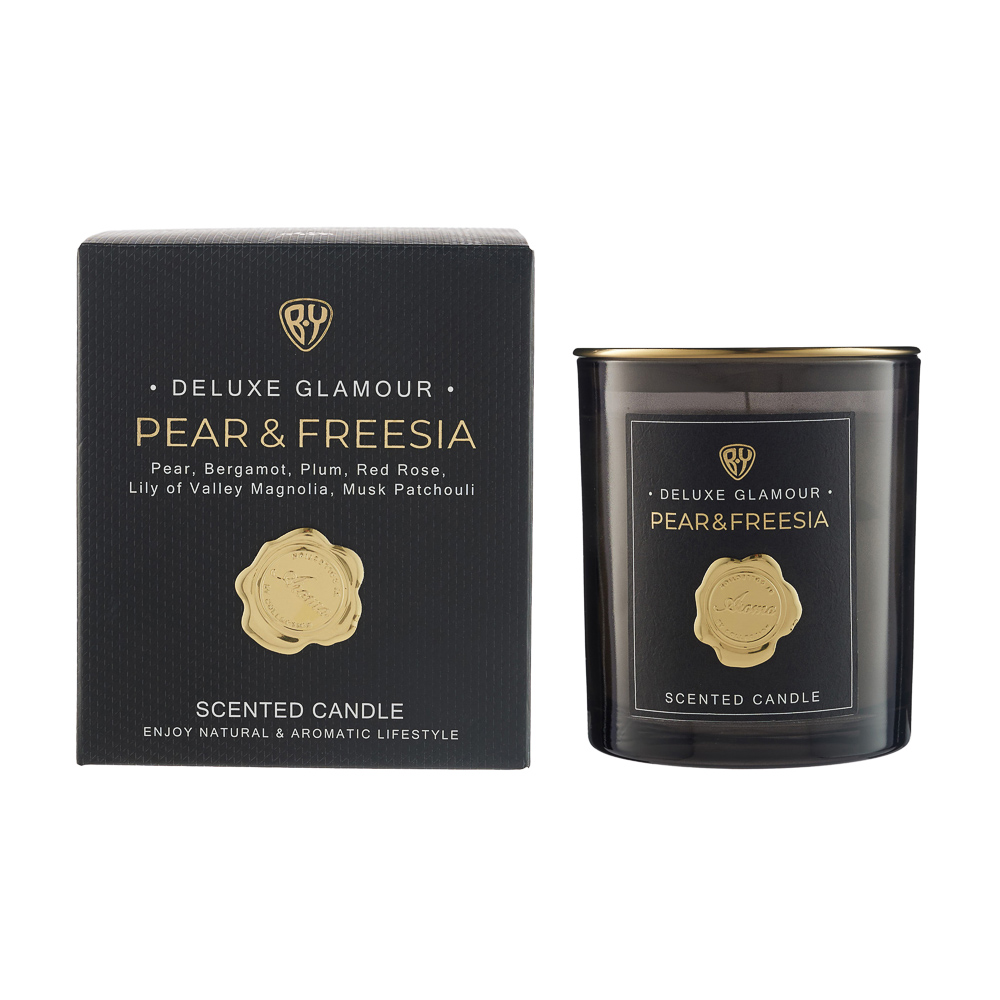 BY Свеча ароматизированная Deluxe Glamour, 200гр., Pear&Freesia, арт.№ 412-230