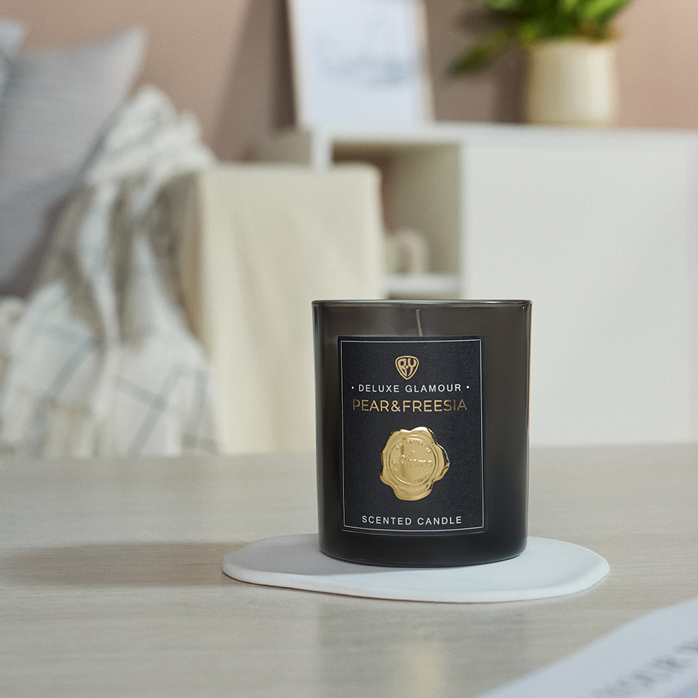 BY Свеча ароматизированная Deluxe Glamour, 200гр., Pear&Freesia, арт.№ 412-230