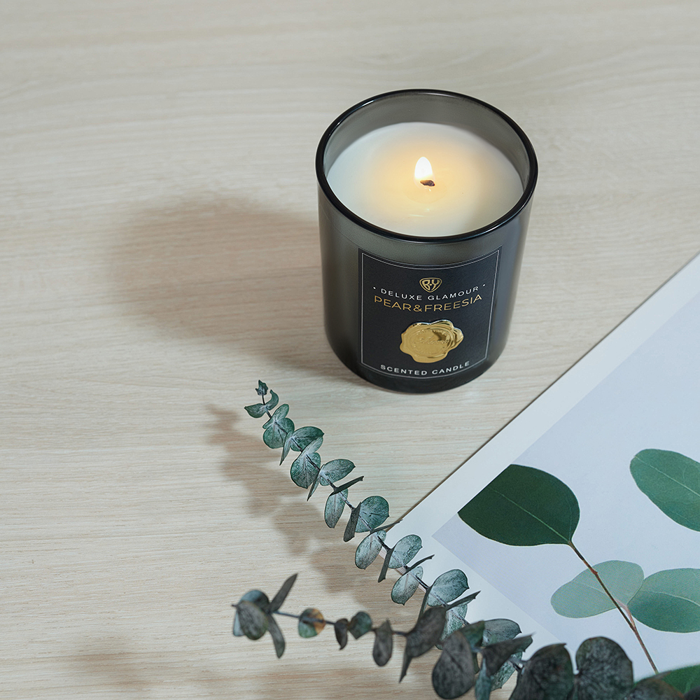 BY Свеча ароматизированная Deluxe Glamour, 200гр., Pear&Freesia, арт.№ 412-230