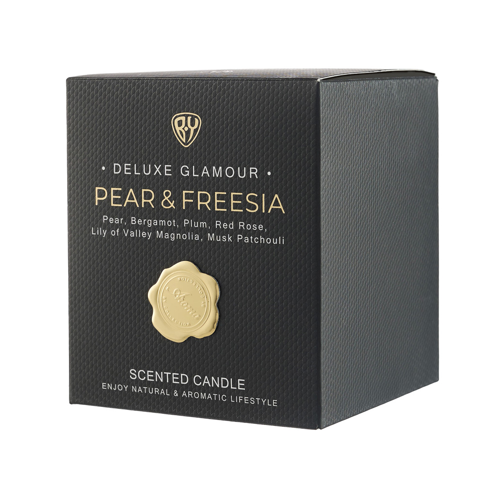 BY Свеча ароматизированная Deluxe Glamour, 200гр., Pear&Freesia, арт.№ 412-230