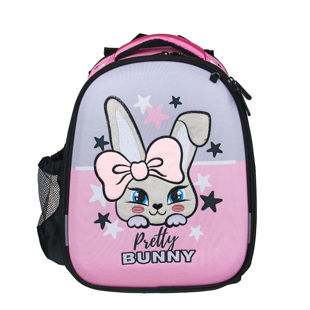 ЗАЙЧИК Рюкзак школьный жесткий 38х28х15см, 2 отд.,2карм.,эргон.спинка, лямки рег.по росту, ПЭ,брел., арт.№ 254-448