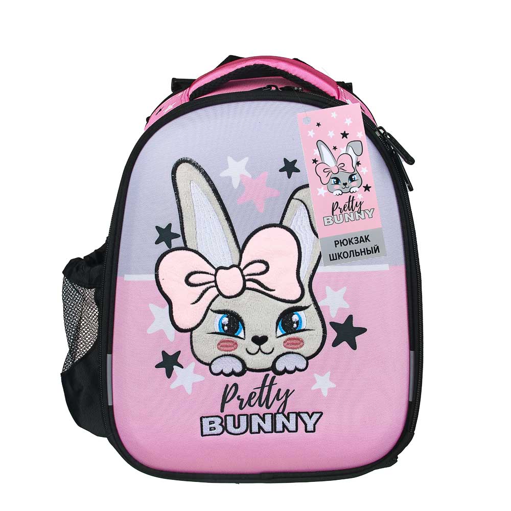 ЗАЙЧИК Рюкзак школьный жесткий 38х28х15см, 2 отд.,2карм.,эргон.спинка, лямки рег.по росту, ПЭ,брел., арт.№ 254-448