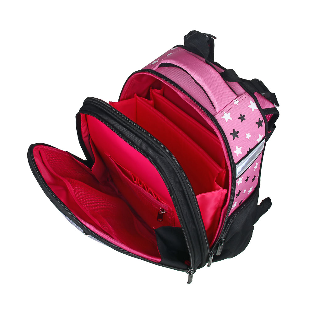 ЗАЙЧИК Рюкзак школьный жесткий 38х28х15см, 2 отд.,2карм.,эргон.спинка, лямки рег.по росту, ПЭ,брел., арт.№ 254-448