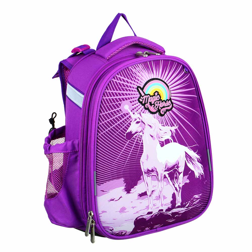 МЭДЖИК ХОРС Рюкзак шк.жесткий 38х28х15см, 2 отд.,2карм.,эргон.спинка, лямки рег.по росту, ПЭ, брелок, арт.№ 254-451