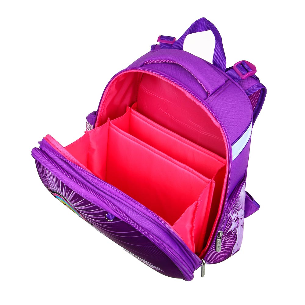 МЭДЖИК ХОРС Рюкзак шк.жесткий 38х28х15см, 2 отд.,2карм.,эргон.спинка, лямки рег.по росту, ПЭ, брелок, арт.№ 254-451