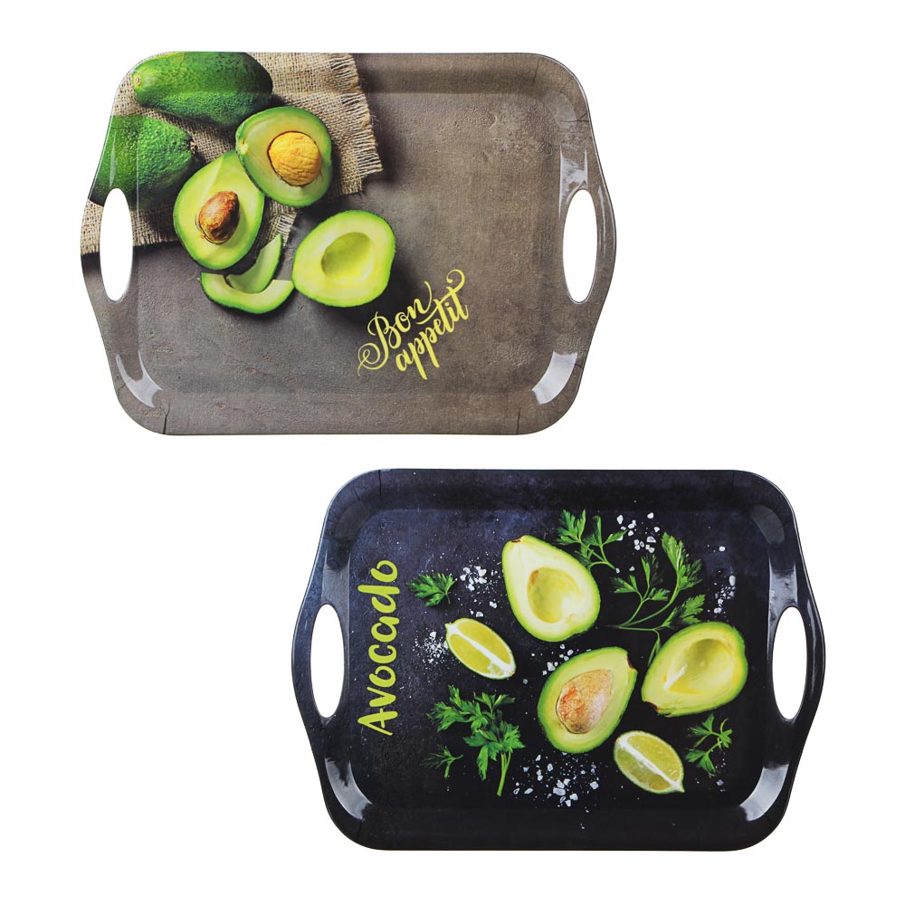 VETTA Авокадо Поднос, пластик, 36х26х1,5см, 2 дизайна, арт.№ 862-416