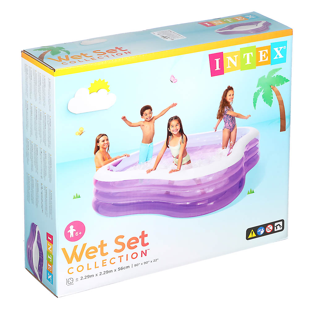INTEX Бассейн с надувным дном, 229х229х56см, Цвета лета, от 6 лет, 57495NP, арт.№ 109-136