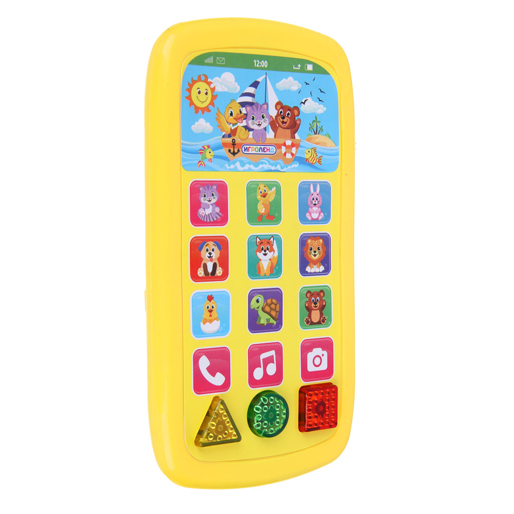 ИГРОЛЕНД Смартфон обучающий с комбинированными кнопками, свет, звук, 3ААА, ABS, 8х15х1,5см, арт.№ 272-673