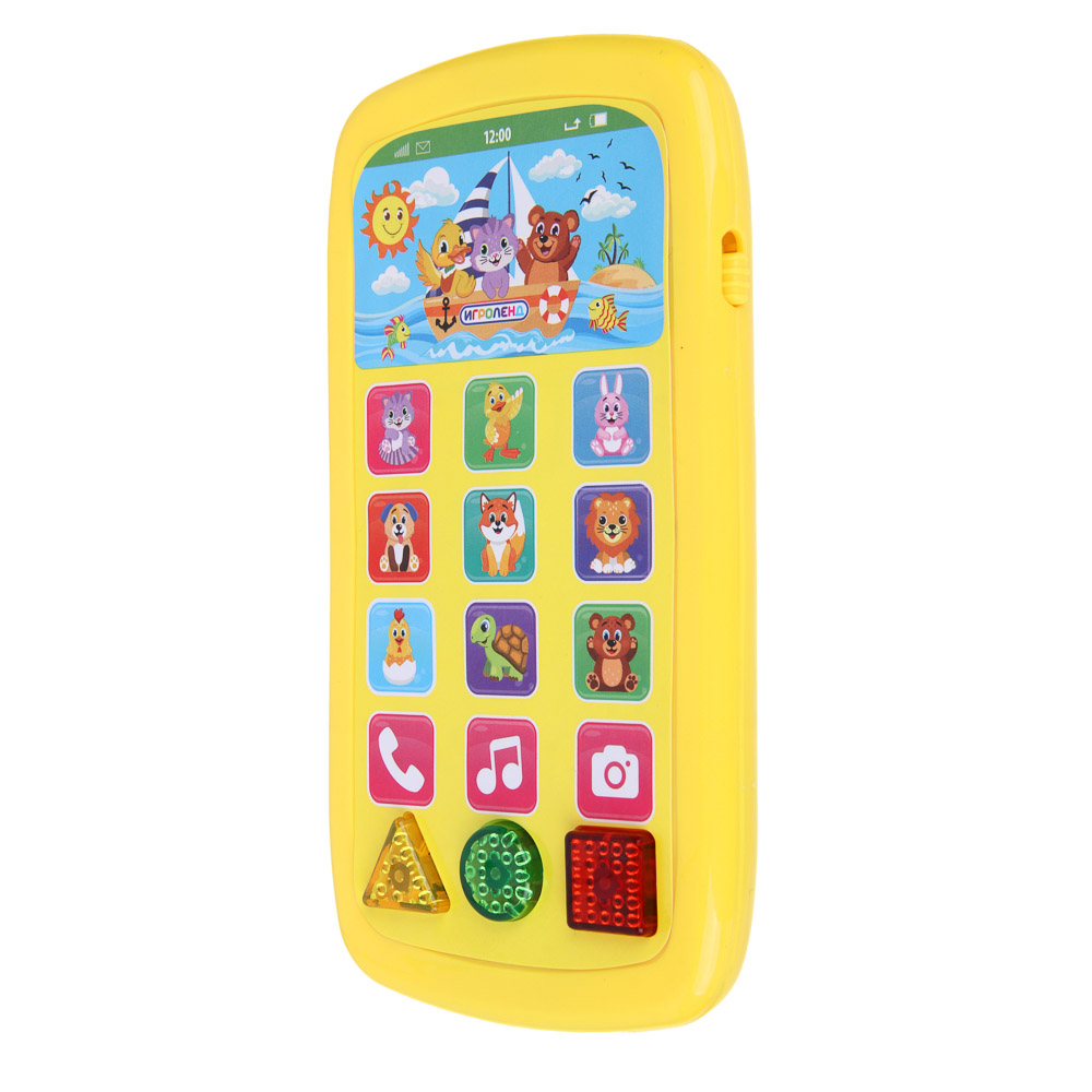 ИГРОЛЕНД Смартфон обучающий с комбинированными кнопками, свет, звук, 3ААА, ABS, 8х15х1,5см, арт.№ 272-673
