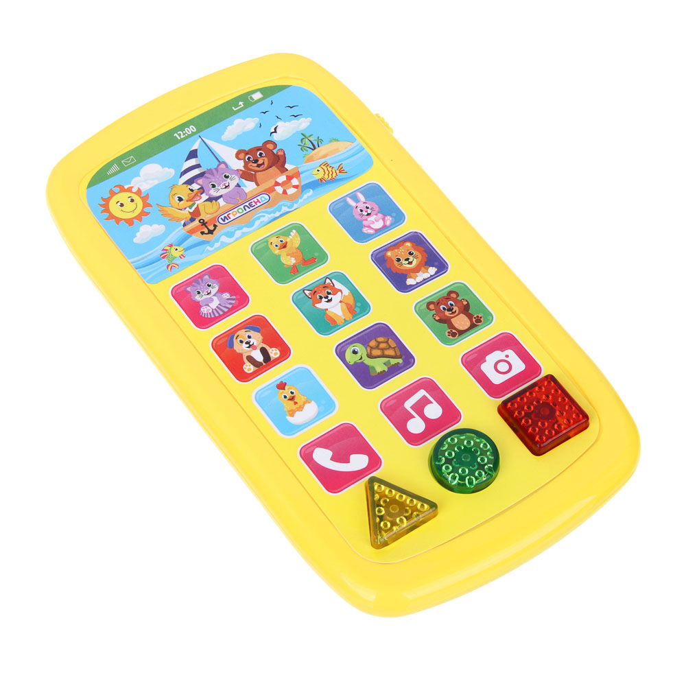 ИГРОЛЕНД Смартфон обучающий с комбинированными кнопками, свет, звук, 3ААА, ABS, 8х15х1,5см, арт.№ 272-673