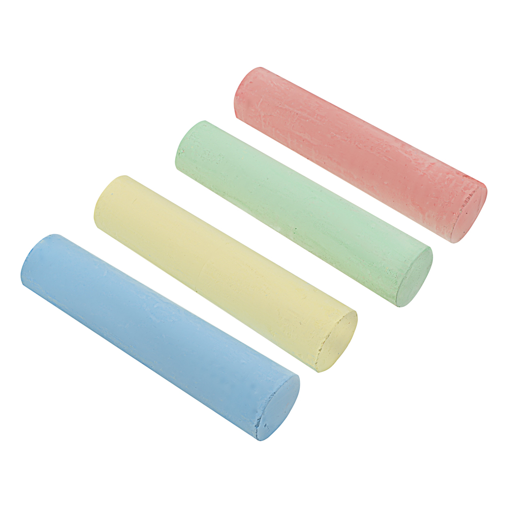 ИГРОЛЕНД Мелки для рисования на асфальте, цветные 4 шт, мел, 13х9,5х2,5см, арт.№ 284-254