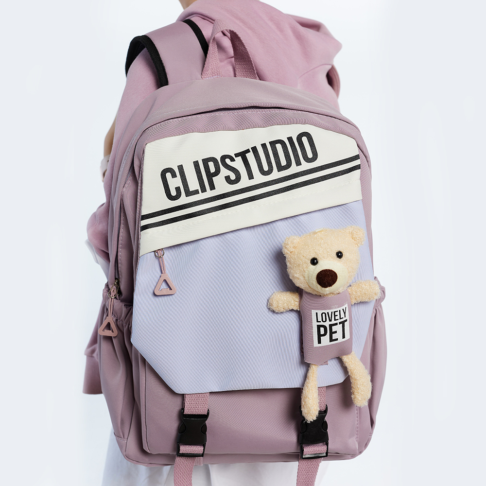 Рюкзак подростковый 44х29х15см, 1 отд., 3 карм., клапан с карм., мягкая игрушка, гладкий ПЭ, сирен., арт.№ 394-173