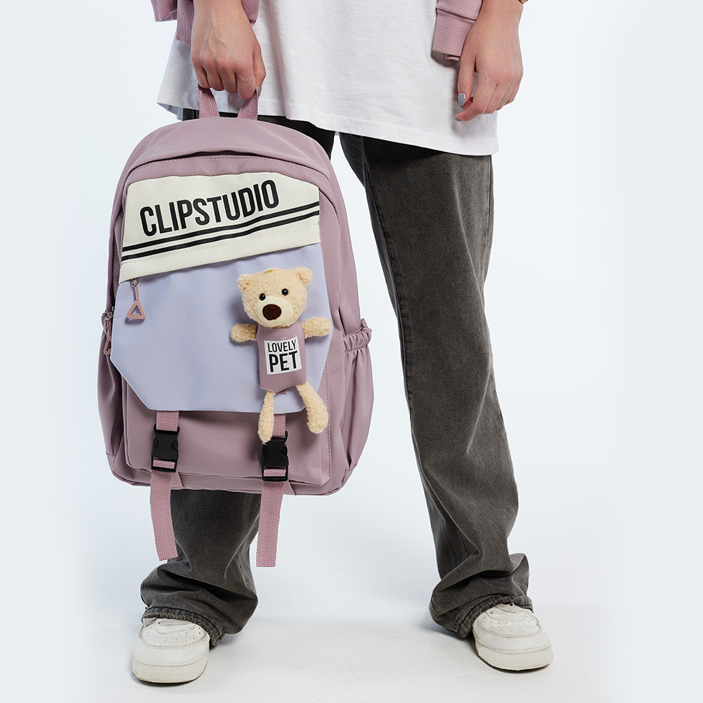 Рюкзак подростковый 44х29х15см, 1 отд., 3 карм., клапан с карм., мягкая игрушка, гладкий ПЭ, сирен., арт.№ 394-173