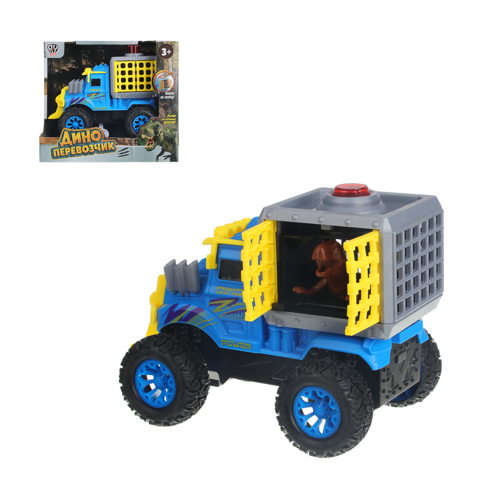 BY Kids Дино-перевозчик, свет, звук, инерция, 3хAg13, ABS, 20х12х17см, 3 дизайна, арт.№ 292-340