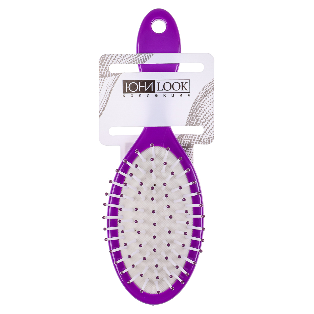 Расческа массажная тм ЮНИLOOK, пластик, 17,7х5,7см, 4 цвета, арт.№ 356-929