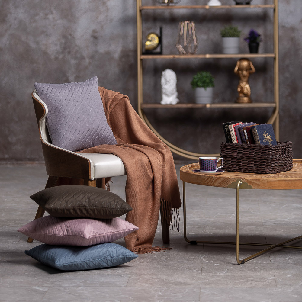 PROVANCE Наволочка декоративная стеганая 40х40см, 100% полиэстер, 4 цвета, арт.№ 497-041