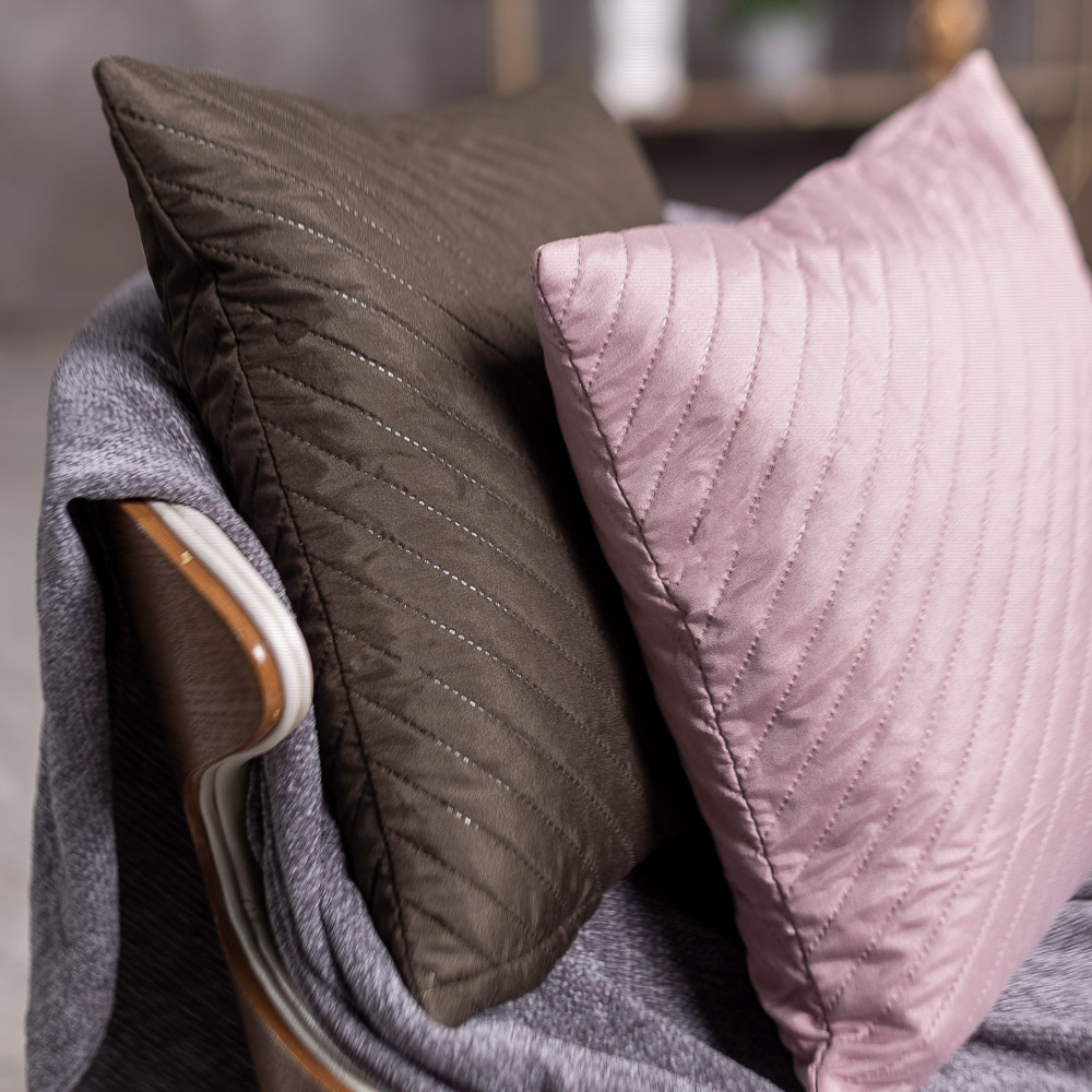 PROVANCE Наволочка декоративная стеганая 40х40см, 100% полиэстер, 4 цвета, арт.№ 497-041