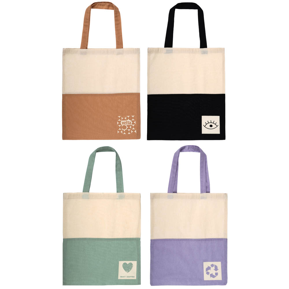 VETTA Сумка-шоппер хозяйственная, хлопок ЭКО, 35х40см, 4 дизайна, арт.№ 467-222