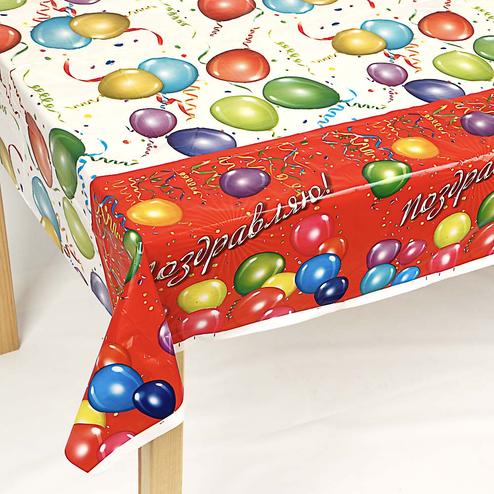 Скатерть праздничная тм Fntastic, 180х108см, полиэтилен, 30мкм, 2 вида, арт.№ 530-218