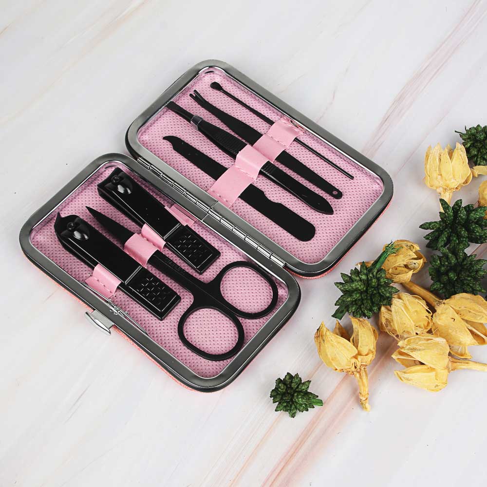 ЮНИLOOK Набор маникюрный 7 предметов, нерж.сталь, 10,7х6см, 3 цвета, арт.№ 305-376