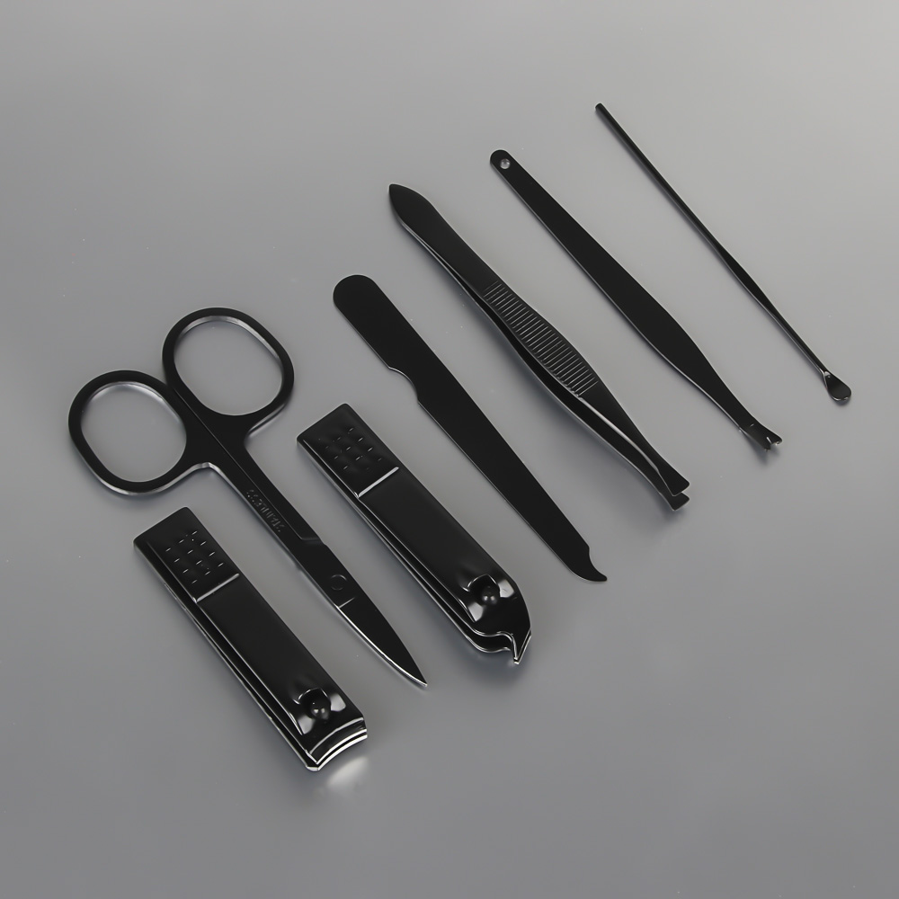 ЮНИLOOK Набор маникюрный 7 предметов, нерж.сталь, 10,7х6см, 3 цвета, арт.№ 305-376