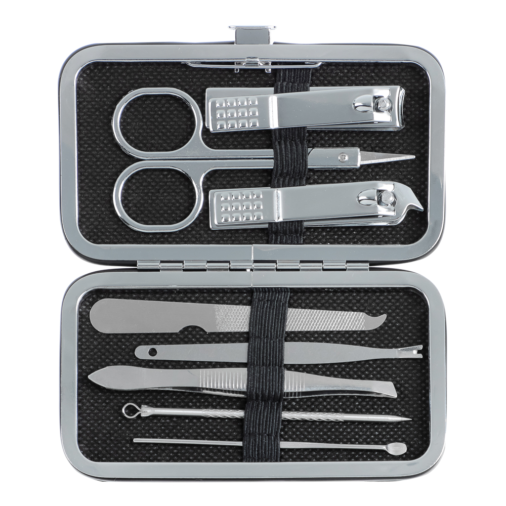 ЮНИLOOK Набор маникюрный 8 предметов, металл, 10,7х6см, 3 цвета, арт.№ 305-377