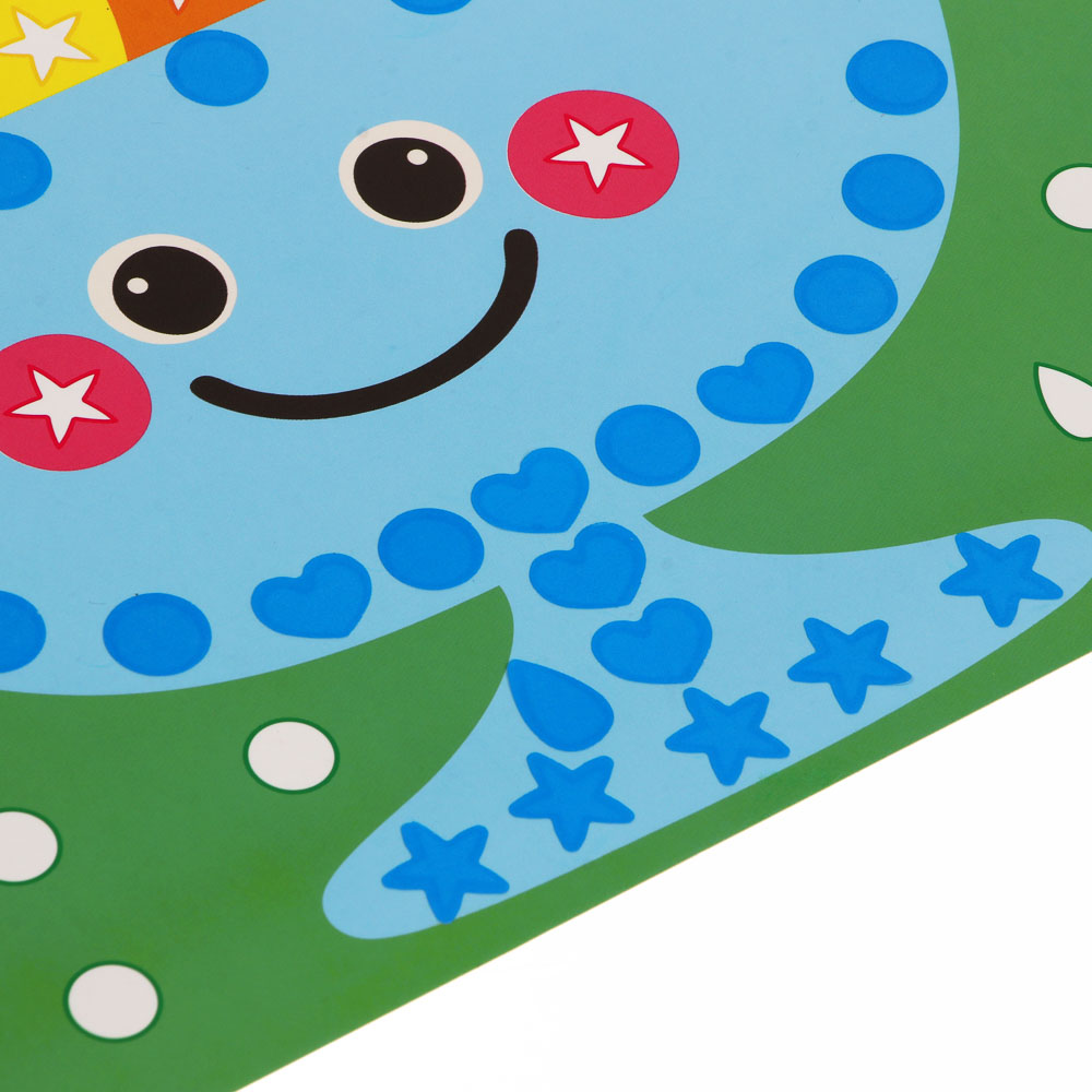 Аппликация из самоклеящихся наклеек "Кружочек", 2 картинки, наклейки, бумага, 20х30см, 6 дизайнов, арт.№ 281-049