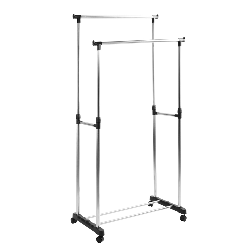 VETTA Вешалка напольная двойная, телескоп., на колесах, металл, пластик, 80x42x80(160)см, арт.№ 465-118