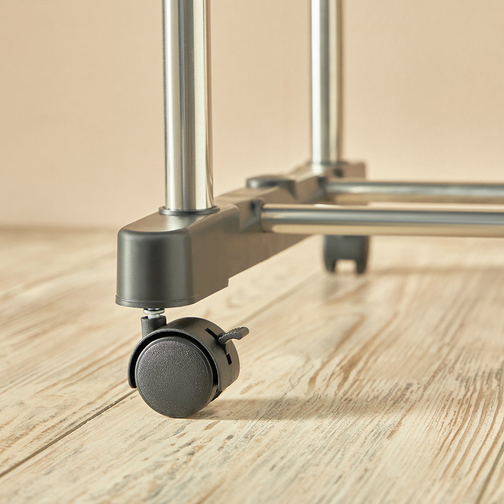 VETTA Вешалка напольная двойная, телескоп., на колесах, металл, пластик, 80x42x80(160)см, арт.№ 465-118