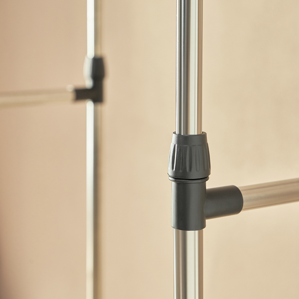 VETTA Вешалка напольная двойная, телескоп., на колесах, металл, пластик, 80x42x80(160)см, арт.№ 465-118