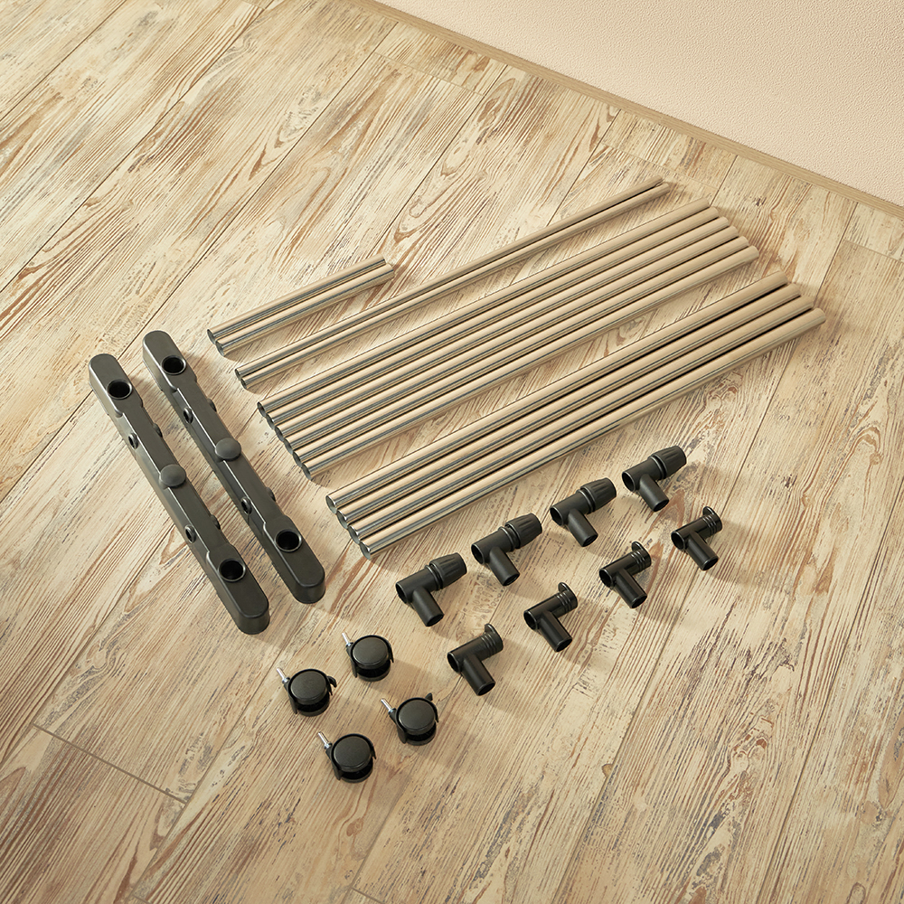 VETTA Вешалка напольная двойная, телескоп., на колесах, металл, пластик, 80x42x80(160)см, арт.№ 465-118