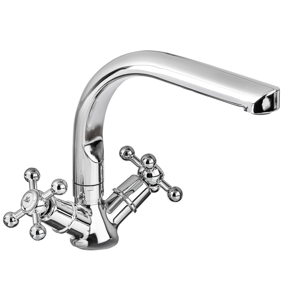 СоюзКран Смеситель для кухни, поворотный излив 25см, керам. кран-буксы 1/2, хром, цинк, SK01-G208, арт.№ 566-391