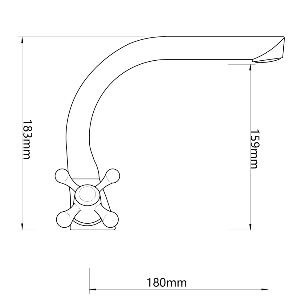 СоюзКран Смеситель для кухни, поворотный излив 25см, керам. кран-буксы 1/2, хром, цинк, SK01-G208, арт.№ 566-391