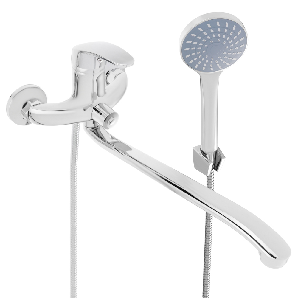 СоюзКран Смеситель для ванны с душем, плоский излив 35см, кер. картридж 40мм, хром, цинк, SK08-I106, арт.№ 566-392