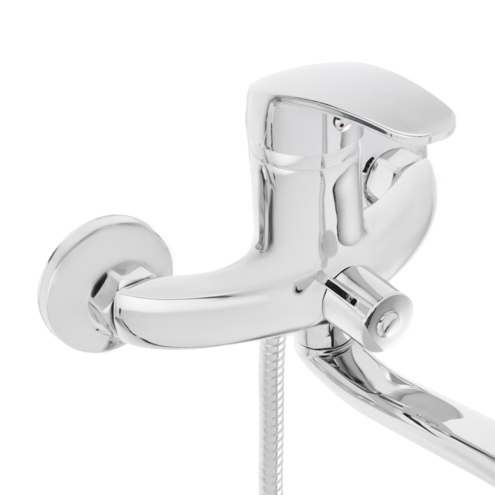 СоюзКран Смеситель для ванны с душем, плоский излив 35см, кер. картридж 40мм, хром, цинк, SK08-I106, арт.№ 566-392