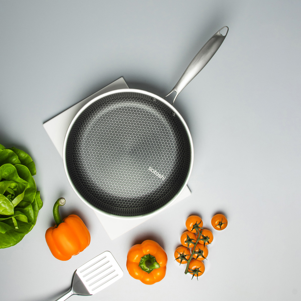 SATOSHI Савона Сковорода Triply 3-х слойная 28х5,3см, нерж.сталь 18/10, антиприг.покр. "соты", инд, арт.№ 822-269