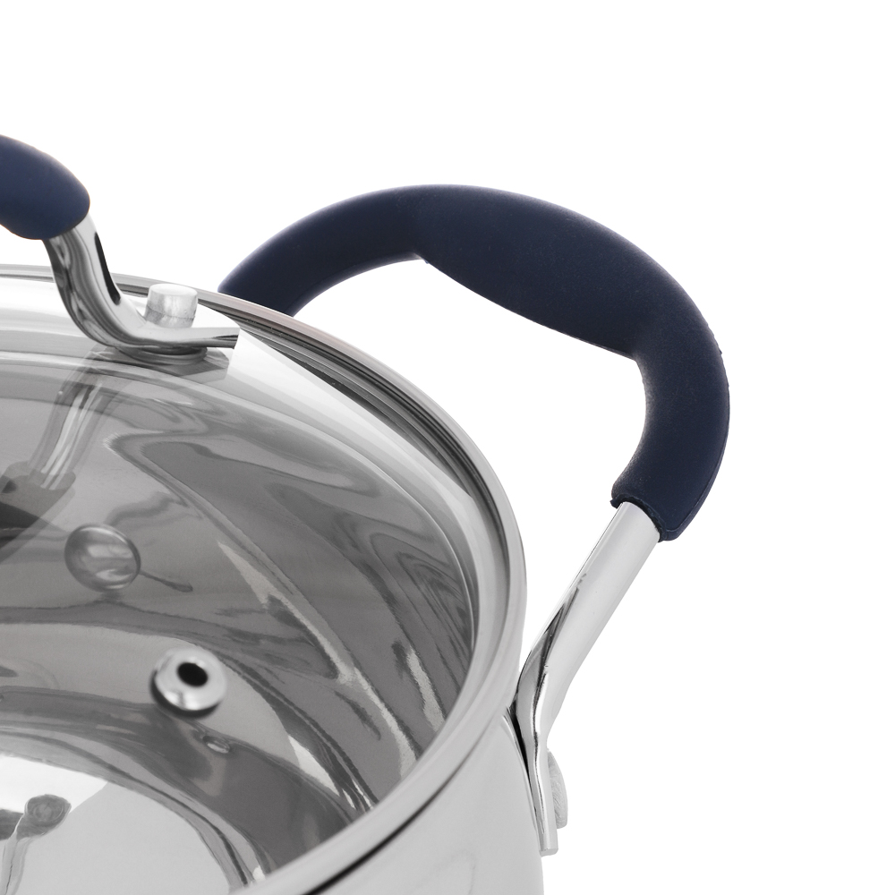 SATOSHI Альба Кастрюля 16х9,5 см, объем 2,1 л, со стеклянной крышкой, индукция, арт.№ 822-270