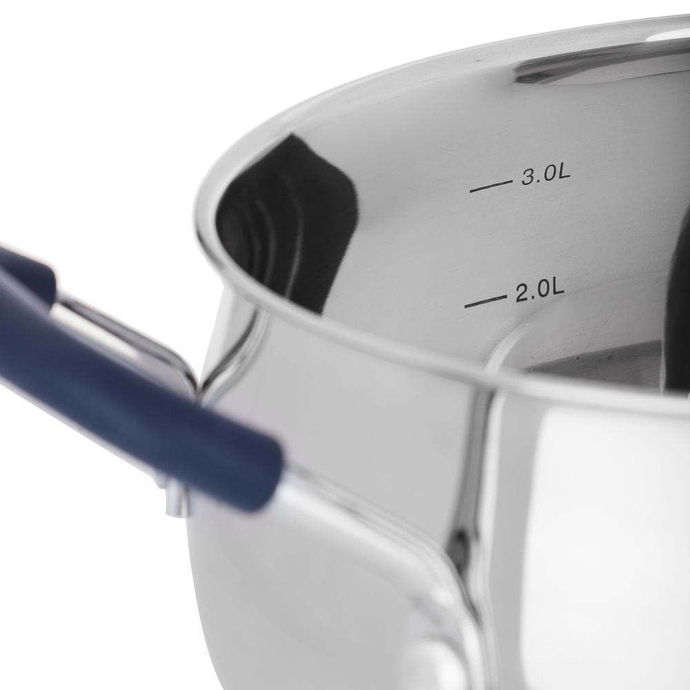 SATOSHI Альба Кастрюля 20х11,5 см, объем 3,9 л, со стеклянной крышкой, индукция, арт.№ 822-271