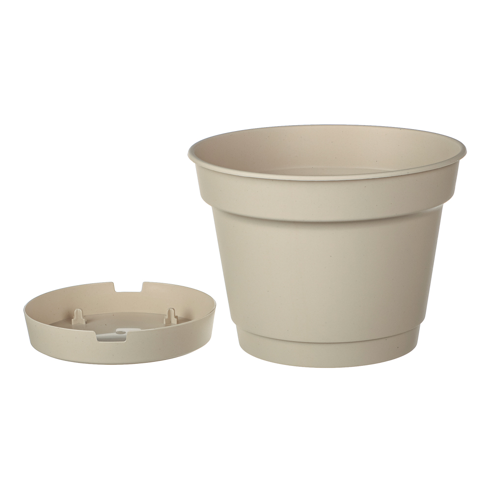 Горшок для цветов Mint d150мм 1,2л с поддоном, св. беж., арт.№ 164-018