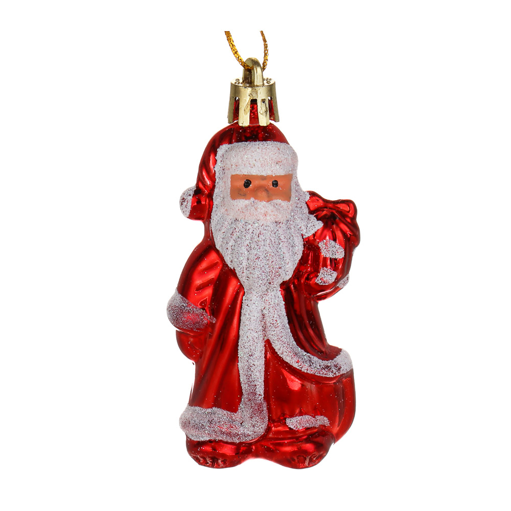 СНОУ БУМ Набор декоративных украшений "Дед Мороз" 2шт, 4x3x9см, пластик, арт.№ 374-594