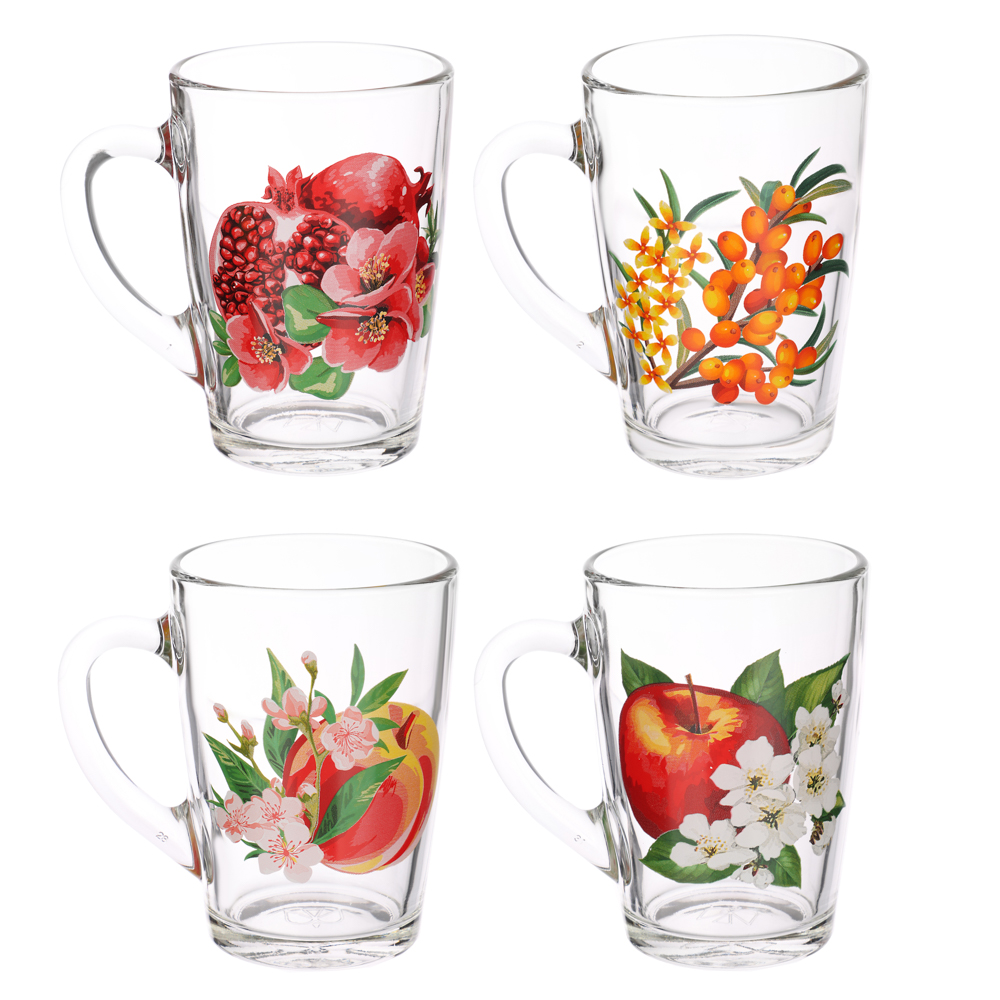 ОСЗ Кружка стеклянная 300мл с дизайном, стекло, арт.№ 879-117
