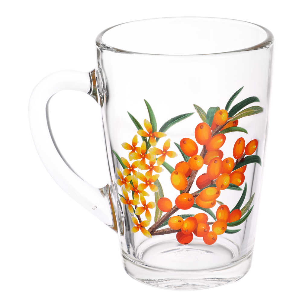 ОСЗ Кружка стеклянная 300мл с дизайном, стекло, арт.№ 879-117
