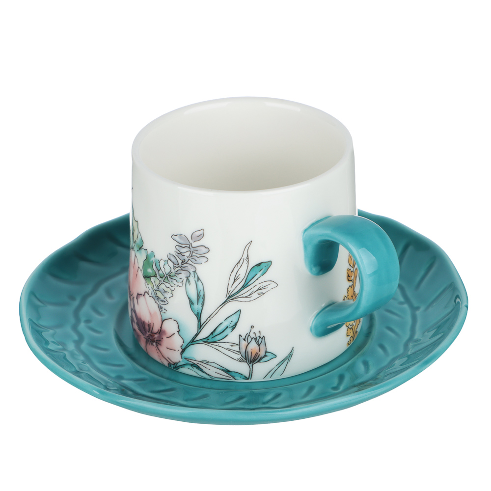 Набор чайный 2 пр., 180мл, MILLIMI, Аквамарин, фарфор, арт.№ 802-574