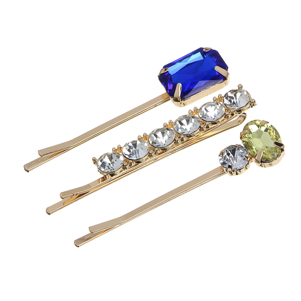 BERIOTTI Набор заколок для волос 3шт, сплав, пластик, 6см, 2 дизайна, арт.№ 321-323