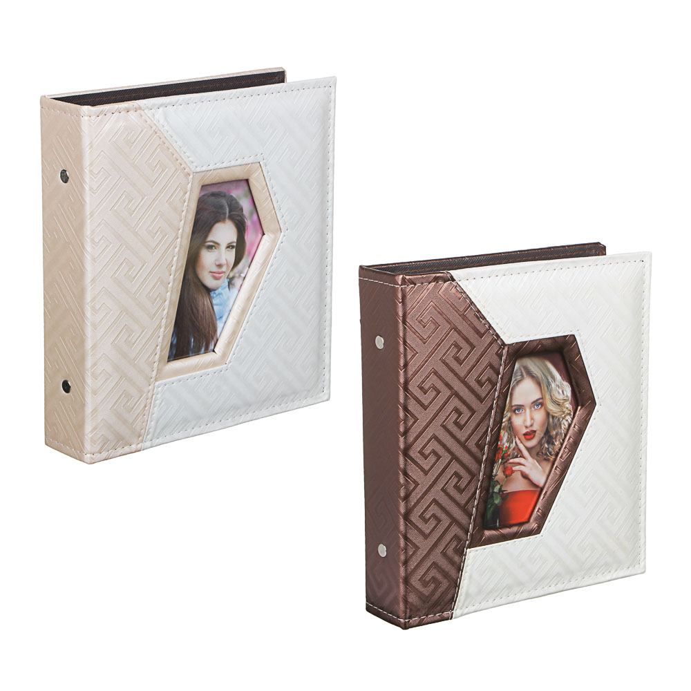 Фотоальбом на 200 фото, 21х23,5см, 10х15см, PU, PP, 2 цвета, арт.1, арт.№ 401-007