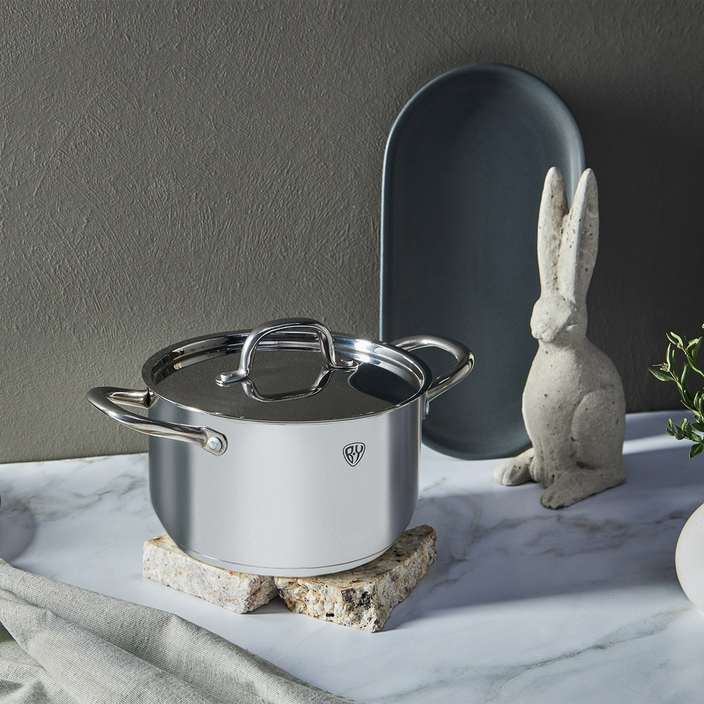 BY COLLECTION Промо Кастрюля 22х13,5см, 5,0л, с нерж. крышкой, индукция, нерж.сталь 18/10, арт.№ 822-247