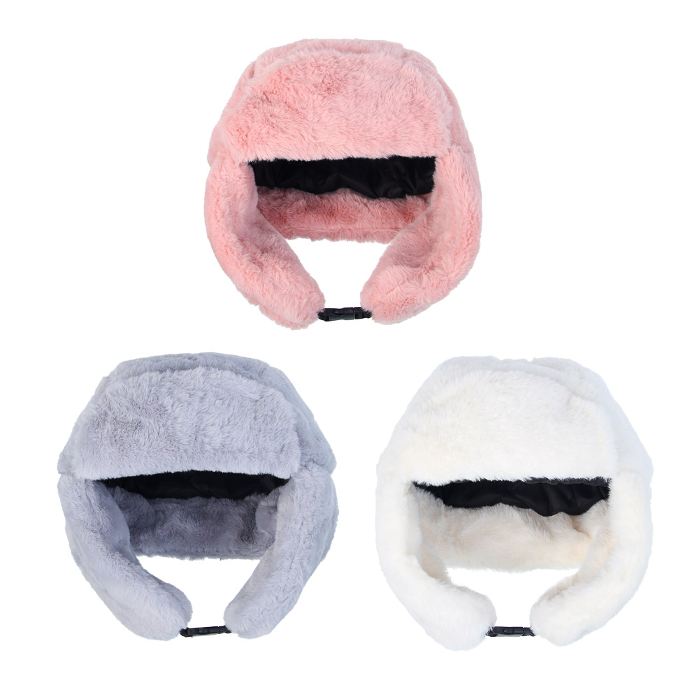 GALANTE Шапка-ушанка женская из экомеха, р.56, 100% полиэстер, цвета в ас-те, ОЗ25-18, арт.№ 314-989