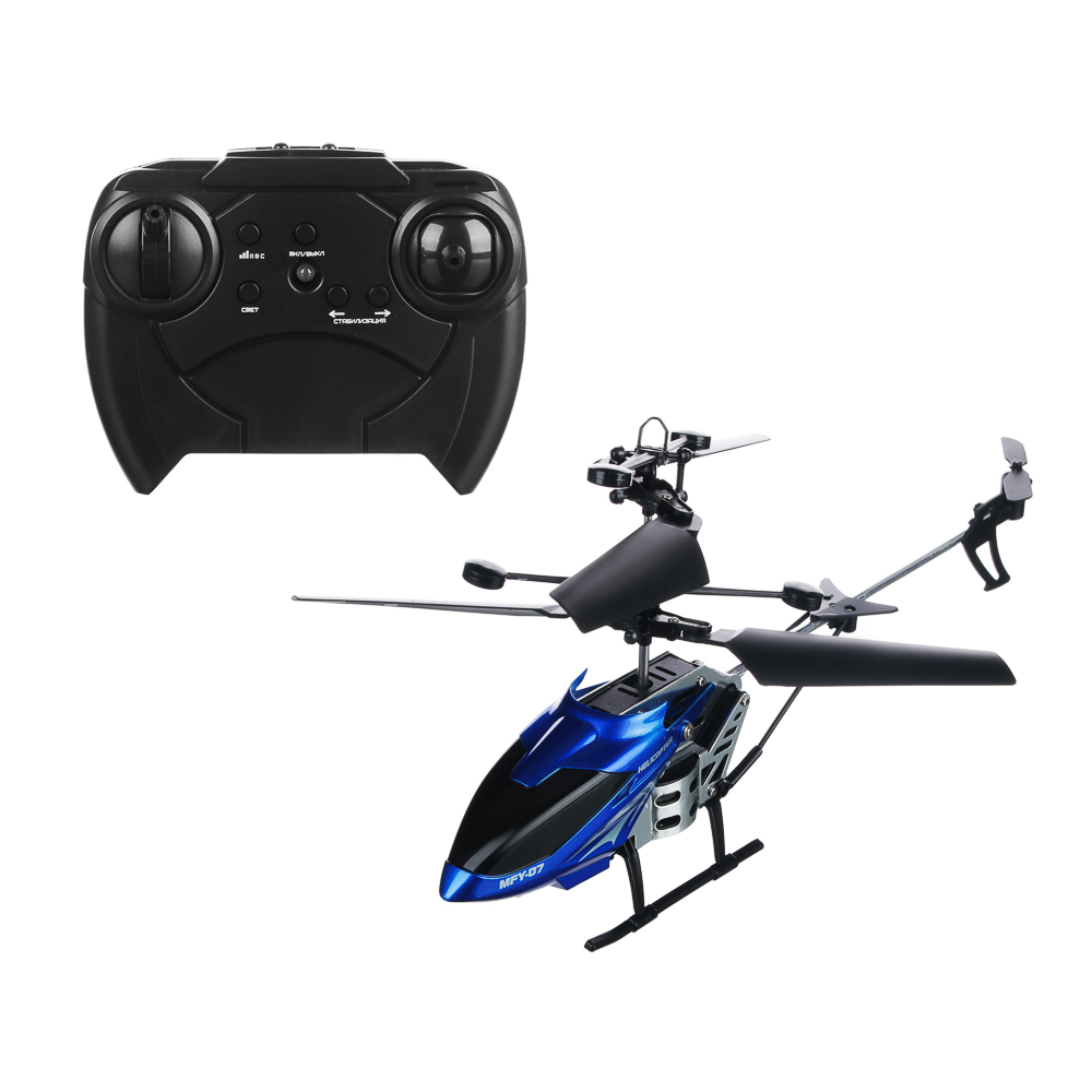 ИГРОЛЕНД Вертолет РУ, 3,5 канала, гироскоп, АКБ, ЗУ, ABS ,металл., 40,5х16х6,5см, 3 цвета, арт.№ 293-043